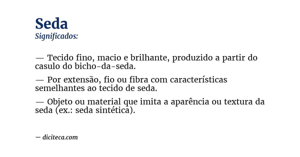 Significado de seda