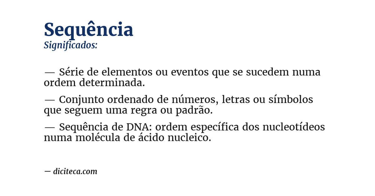 Significado de sequência