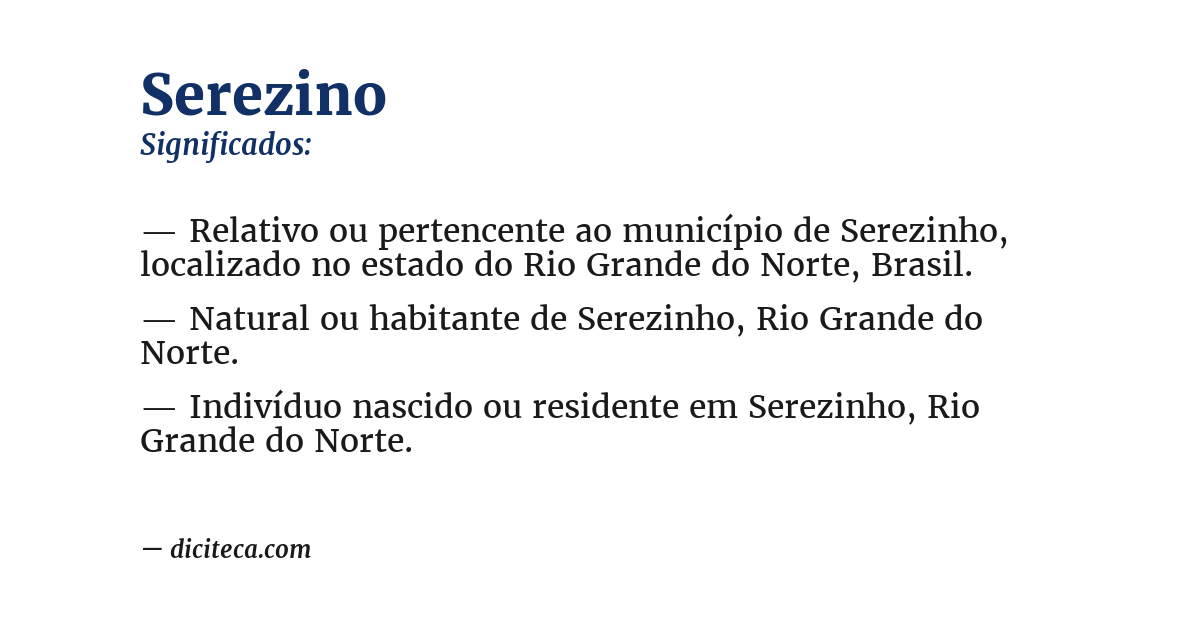 Significado de serezino