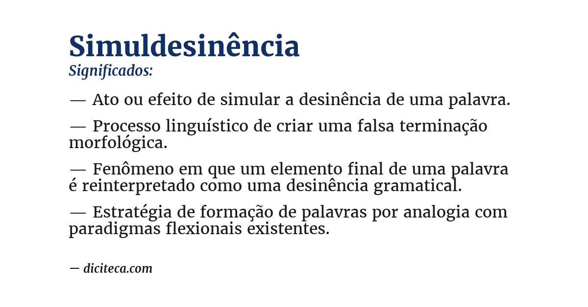 Significado de simuldesinência