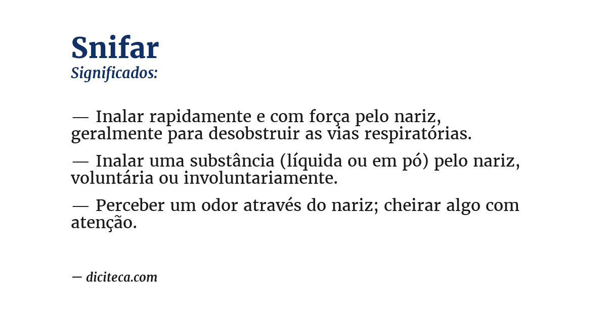 Significado de snifar