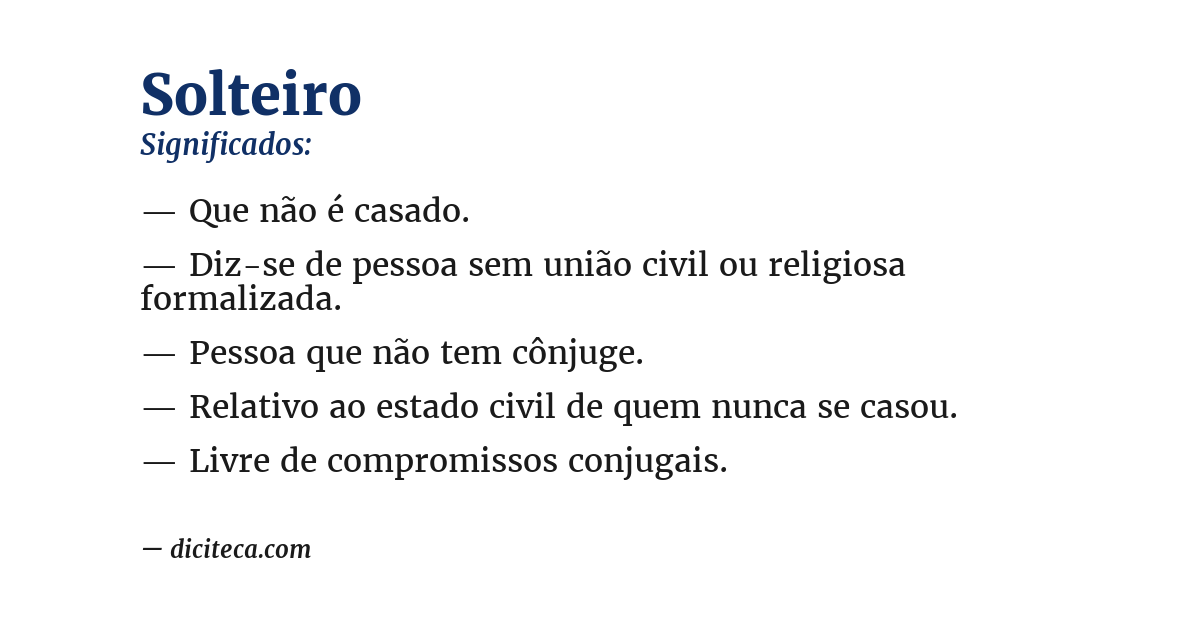 Significado de solteiro