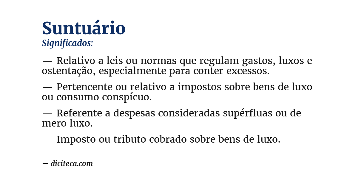 Significado de suntuário