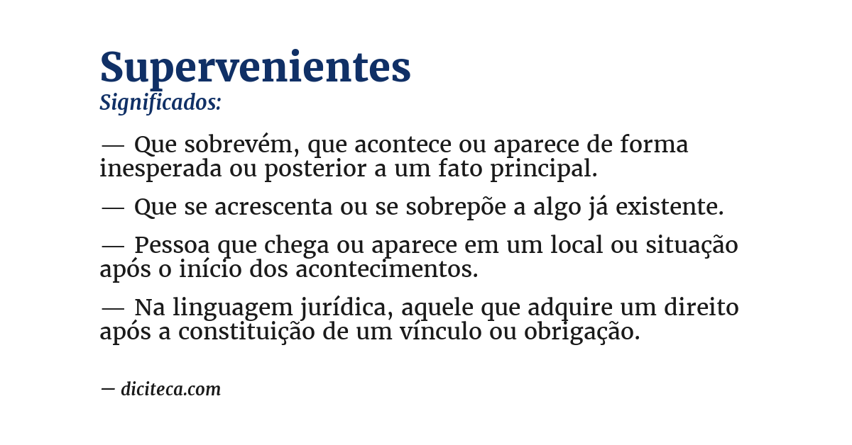 Significado de supervenientes