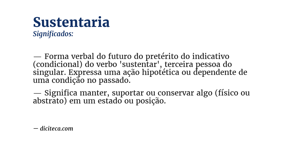 Significado de sustentaria