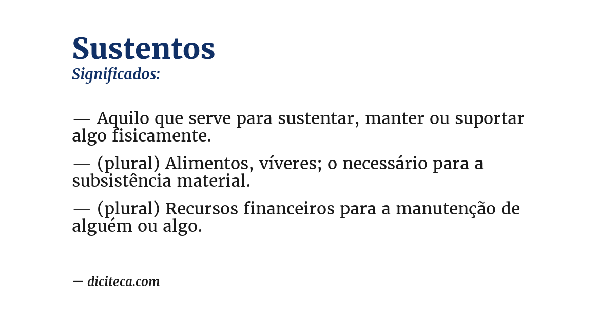 Significado de sustentos