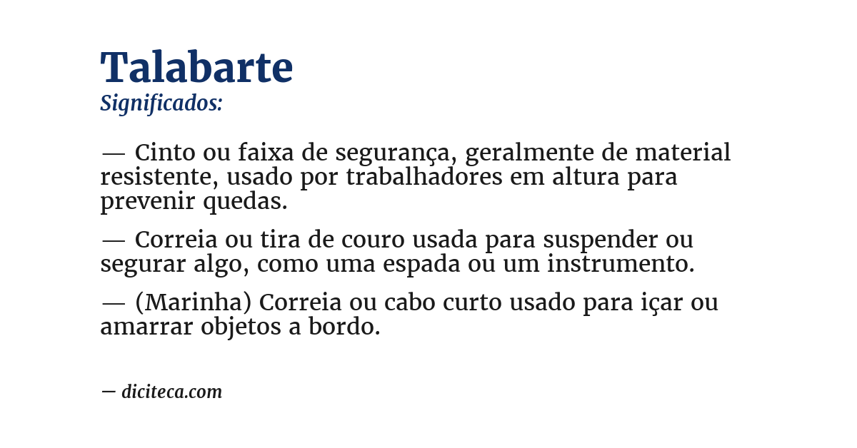 Significado de talabarte
