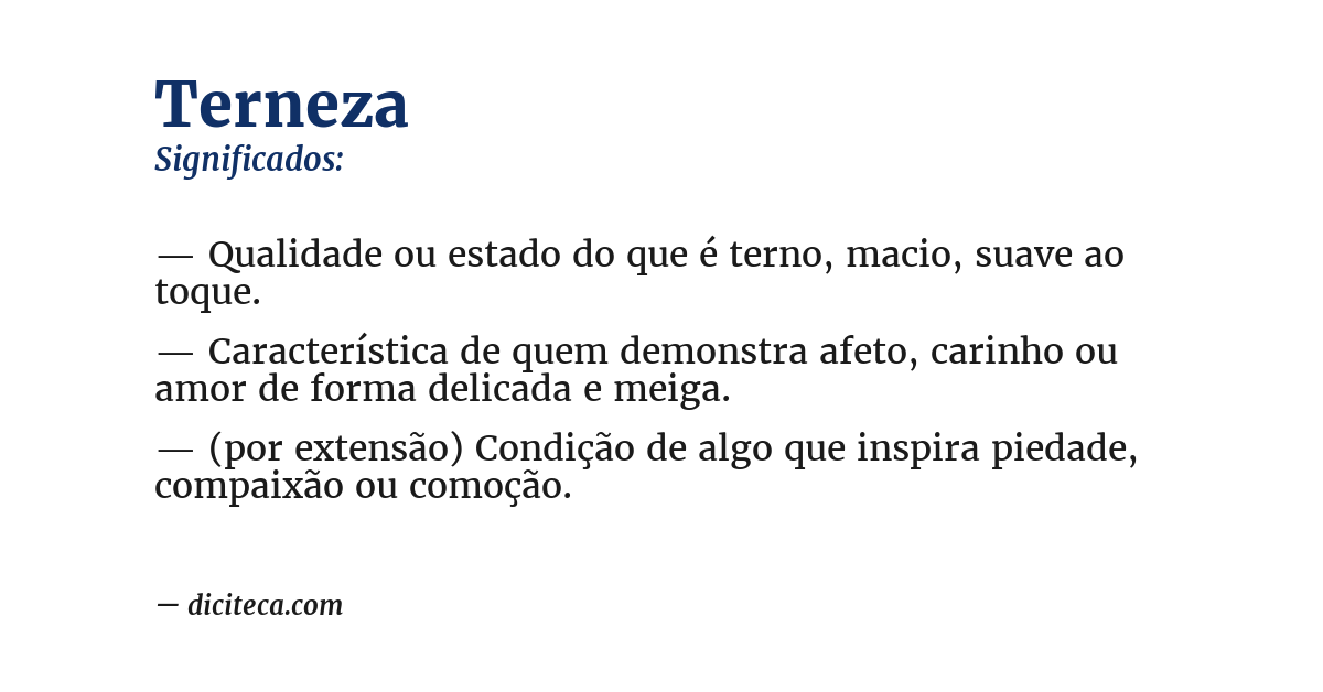 Significado de terneza