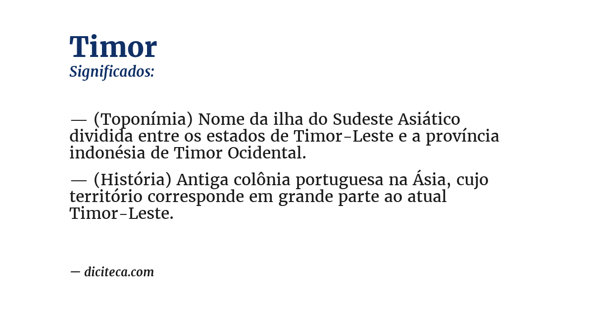 Significado de timor