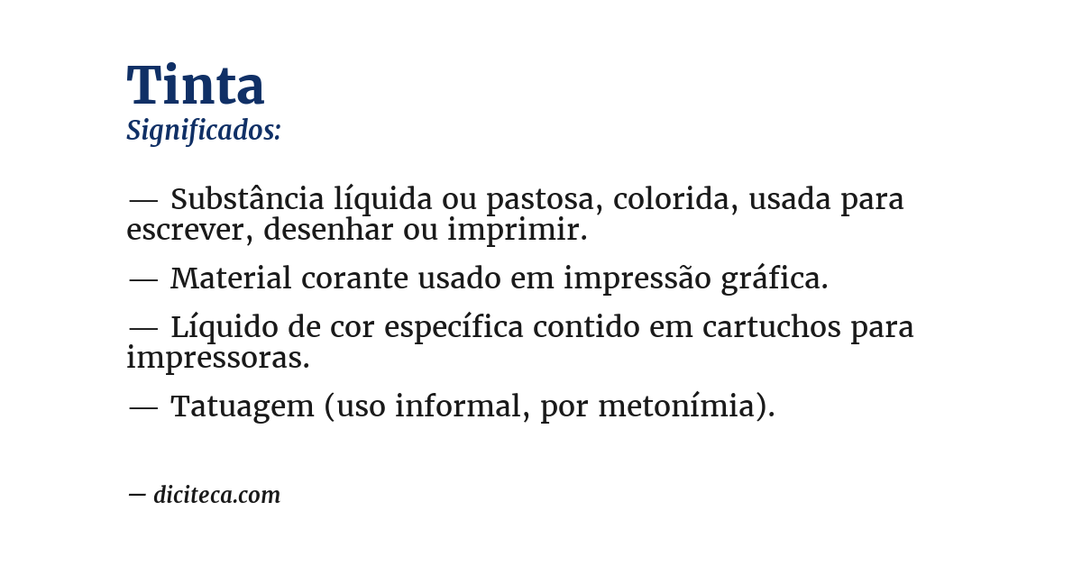 Significado de tinta