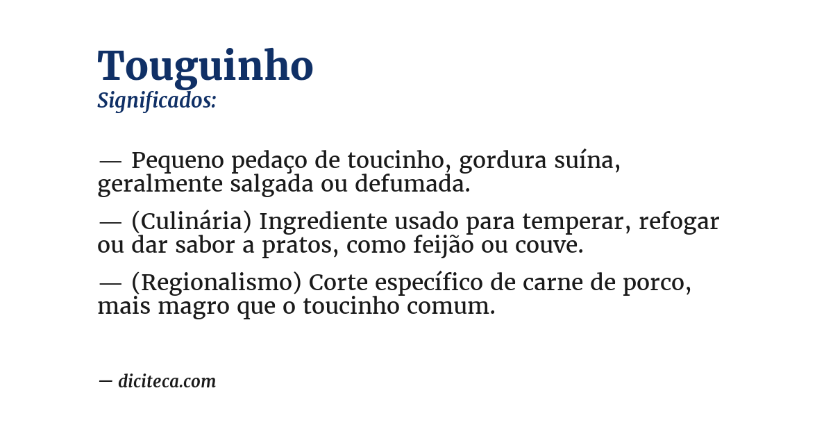 Significado de touguinho