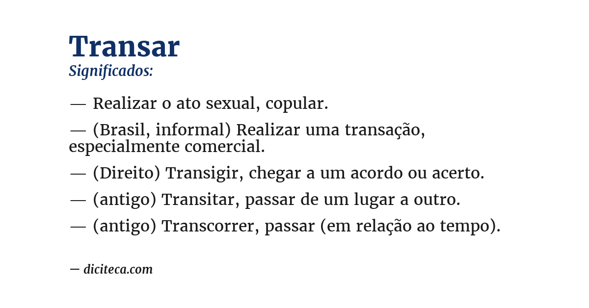 Significado de transar