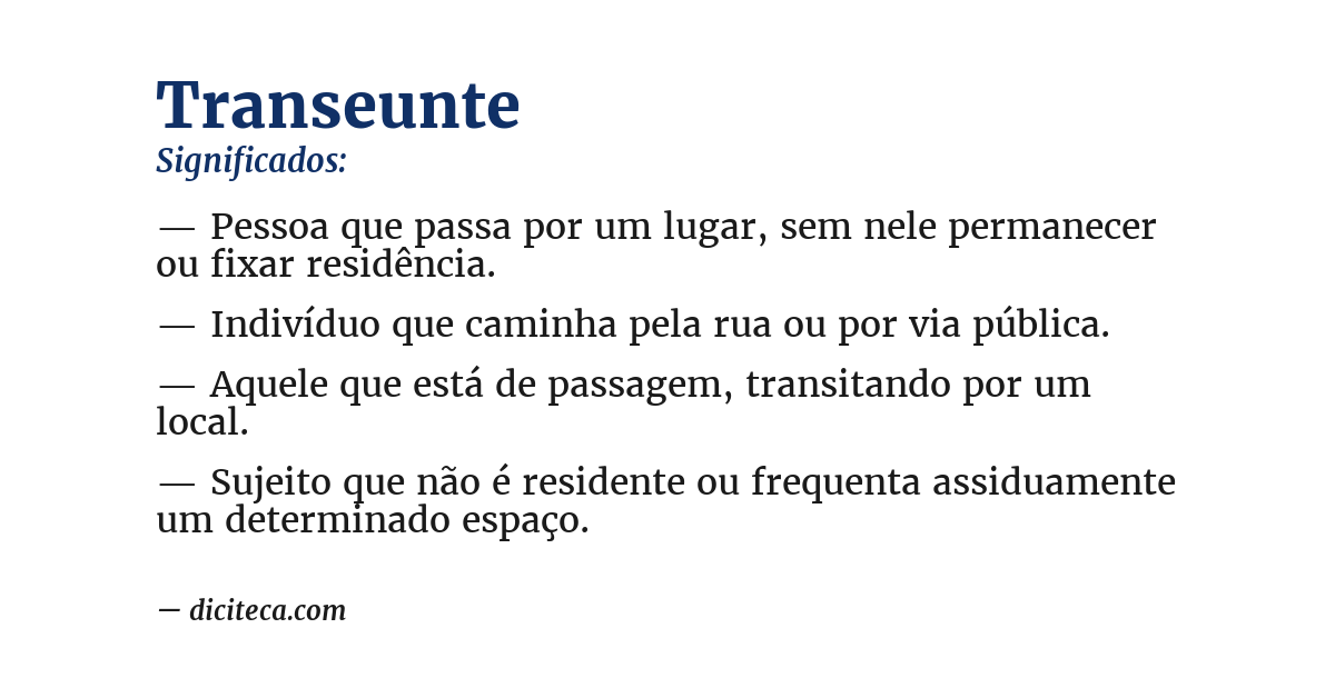 Significado de transeunte