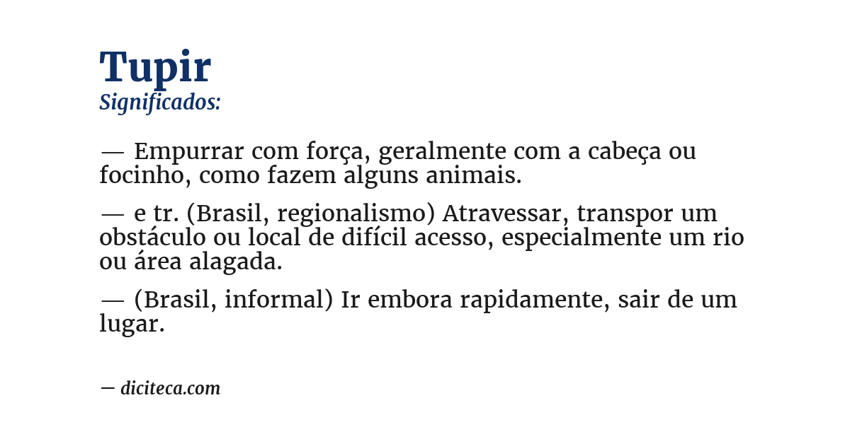 Significado de tupir