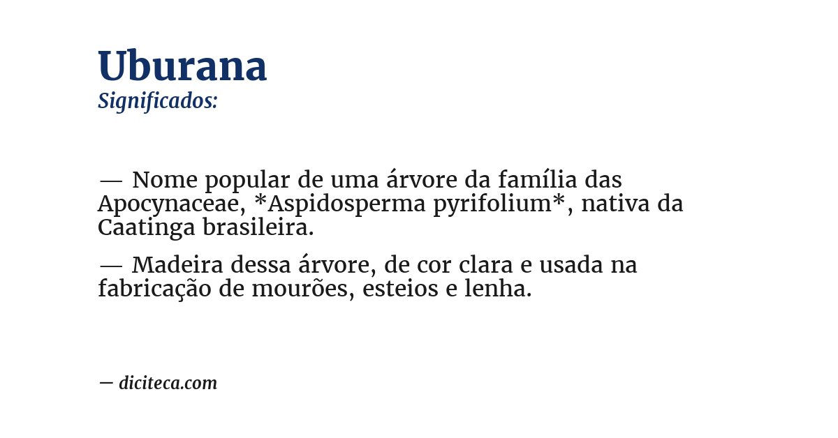 Significado de uburana