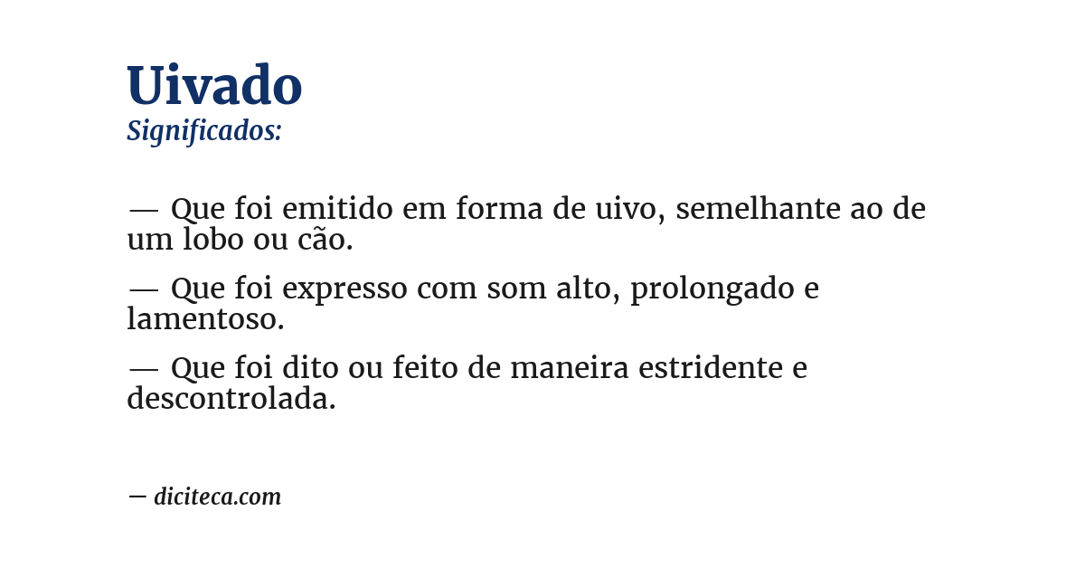 Significado de uivado