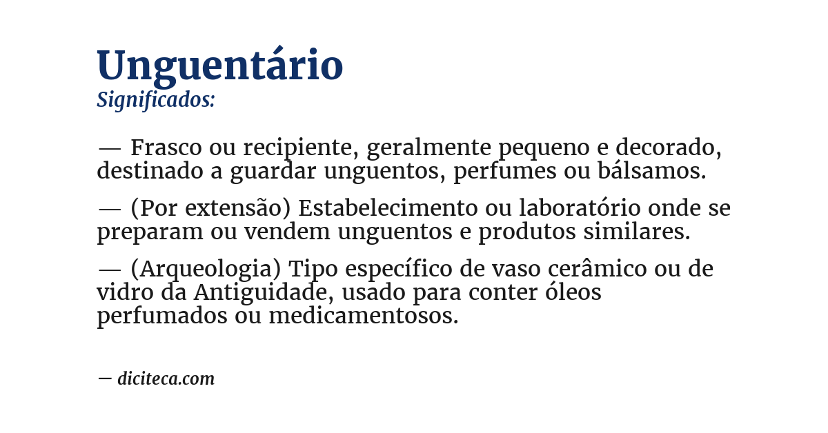Significado de unguentário