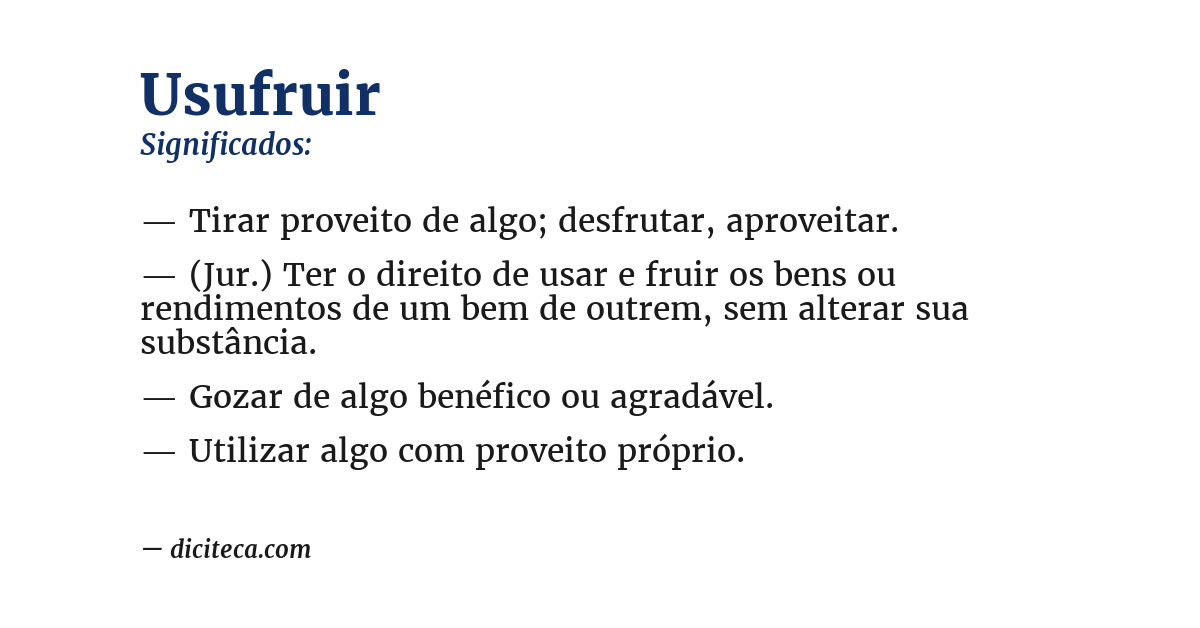 Significado de usufruir