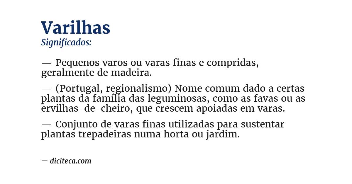 Significado de varilhas