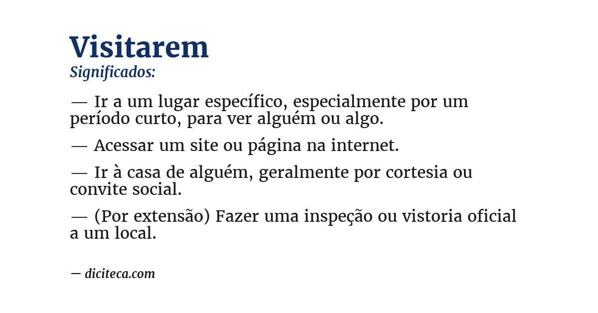 Significado de visitarem