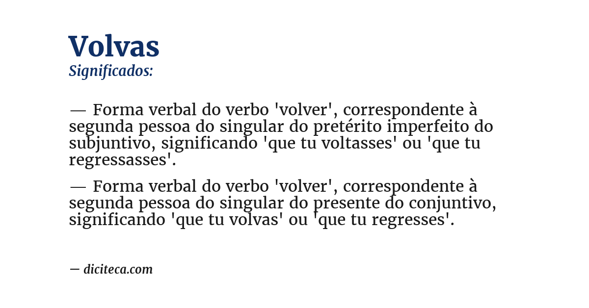 Significado de volvas
