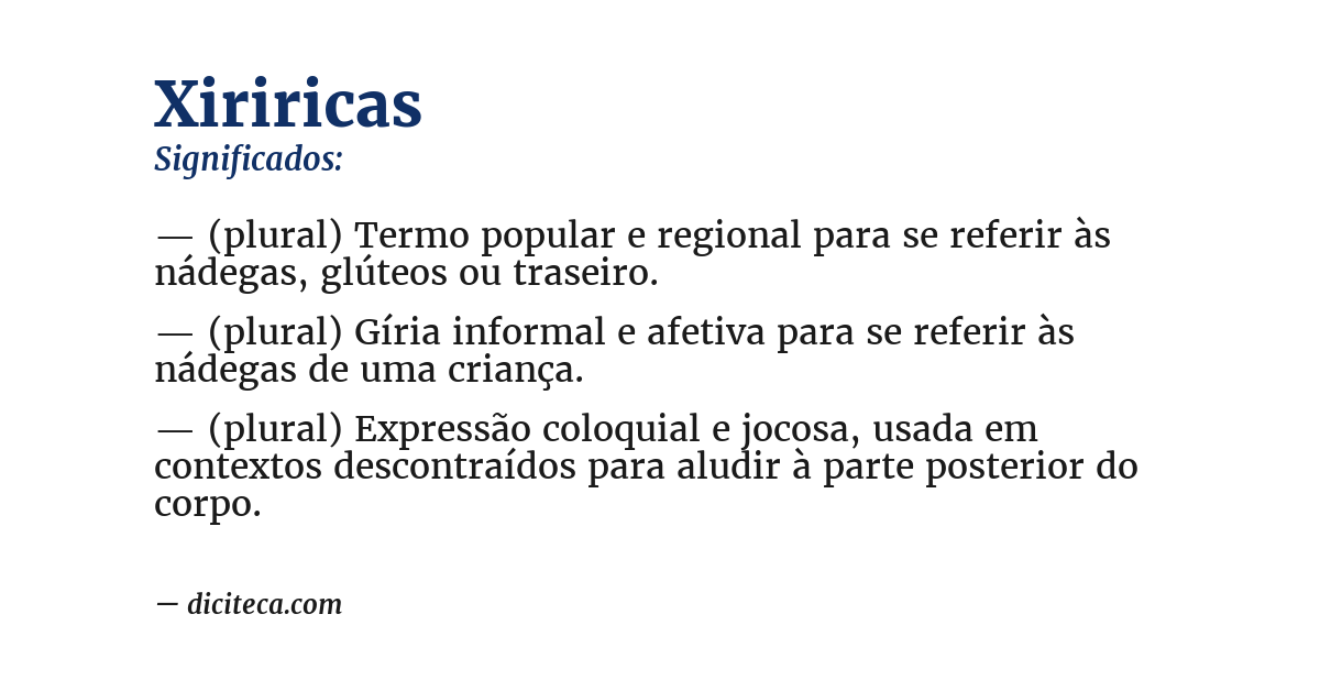 Significado de xiriricas