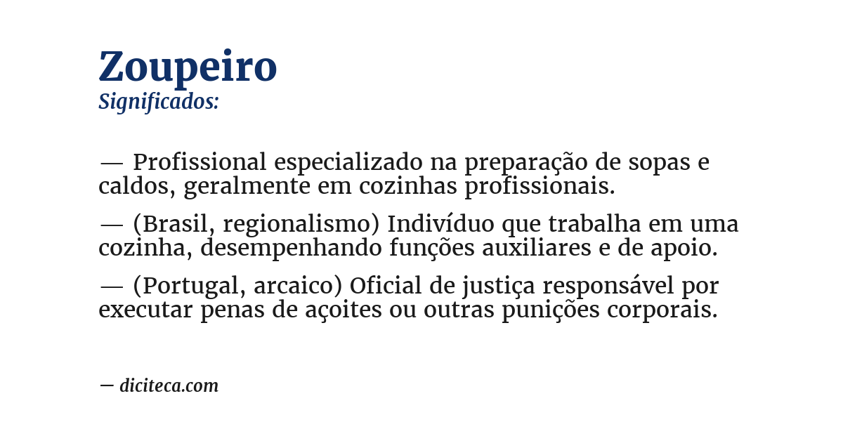 Significado de zoupeiro