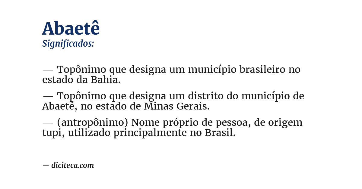 Significado de abaetê