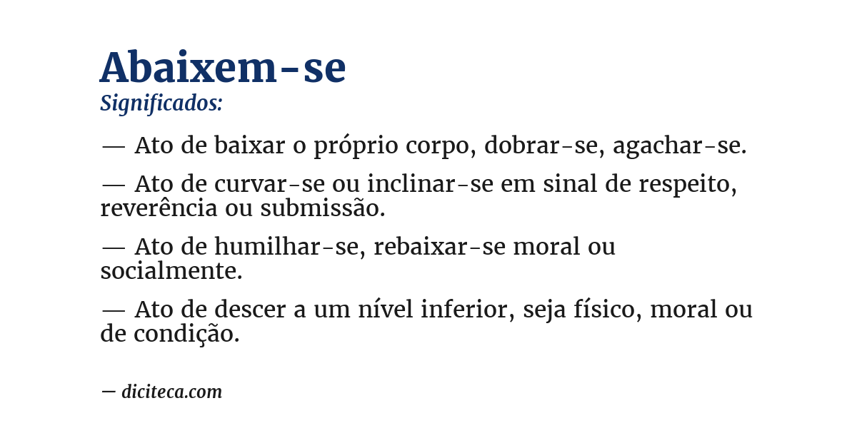 Significado de abaixem-se