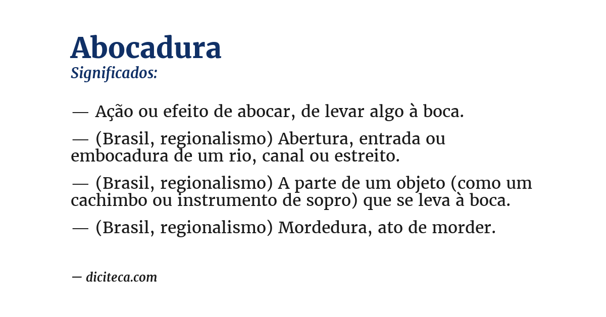 Significado de abocadura