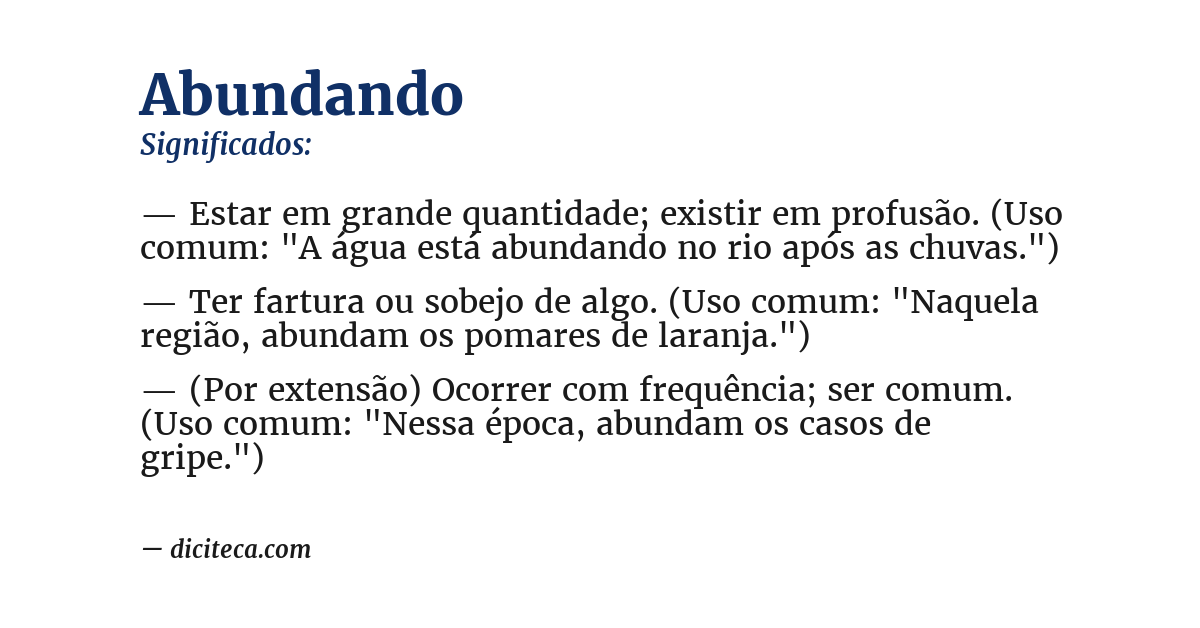 Significado de abundando
