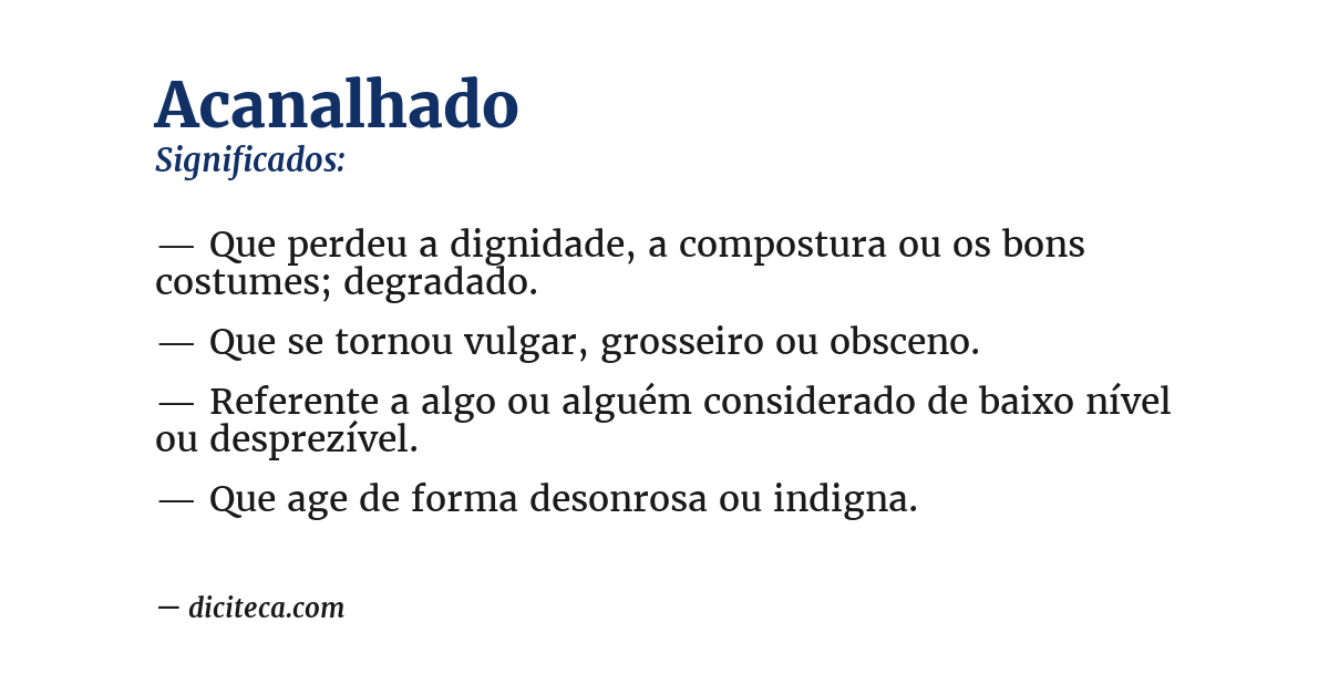 Significado de acanalhado