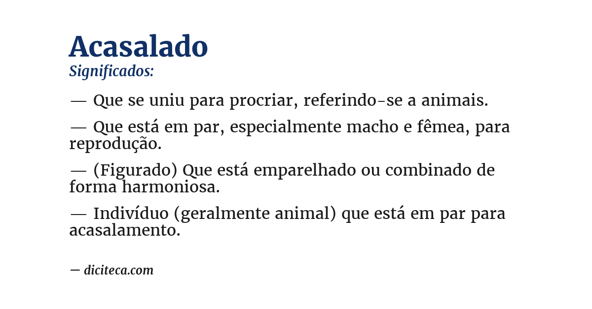 Significado de acasalado