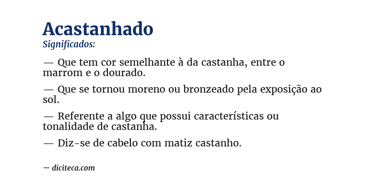 Significado de acastanhado