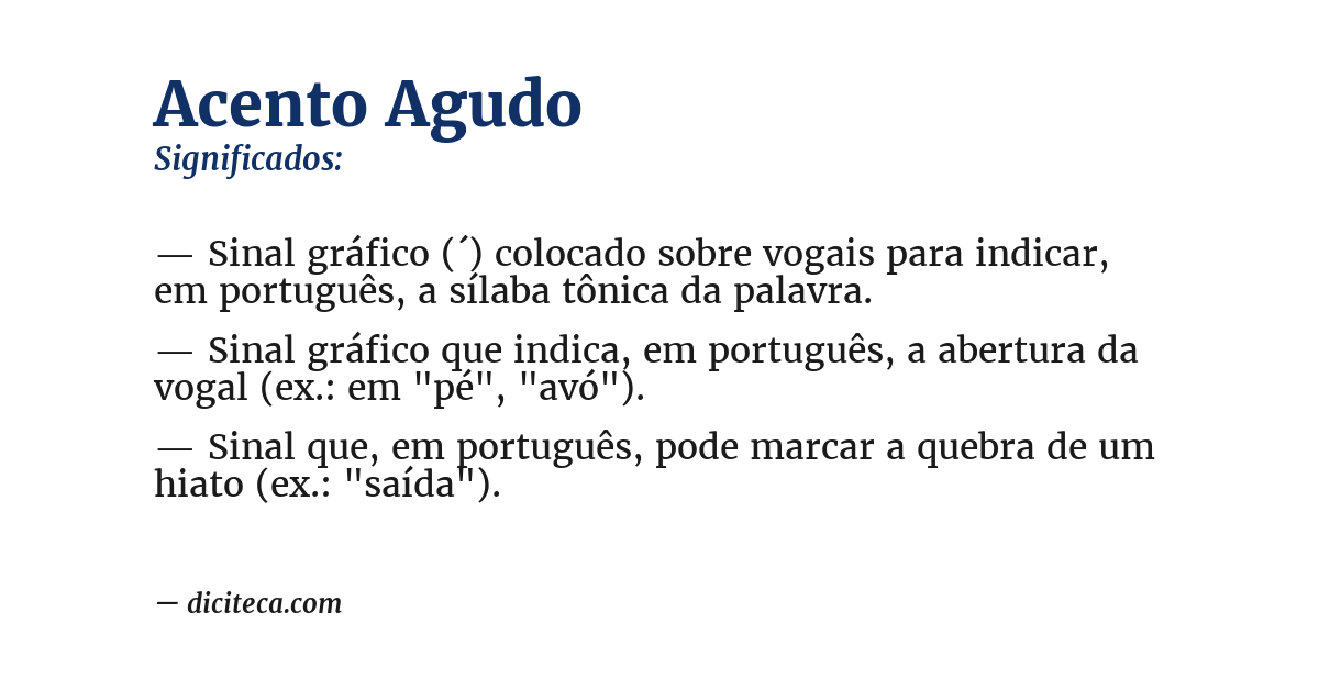 Significado de acento agudo
