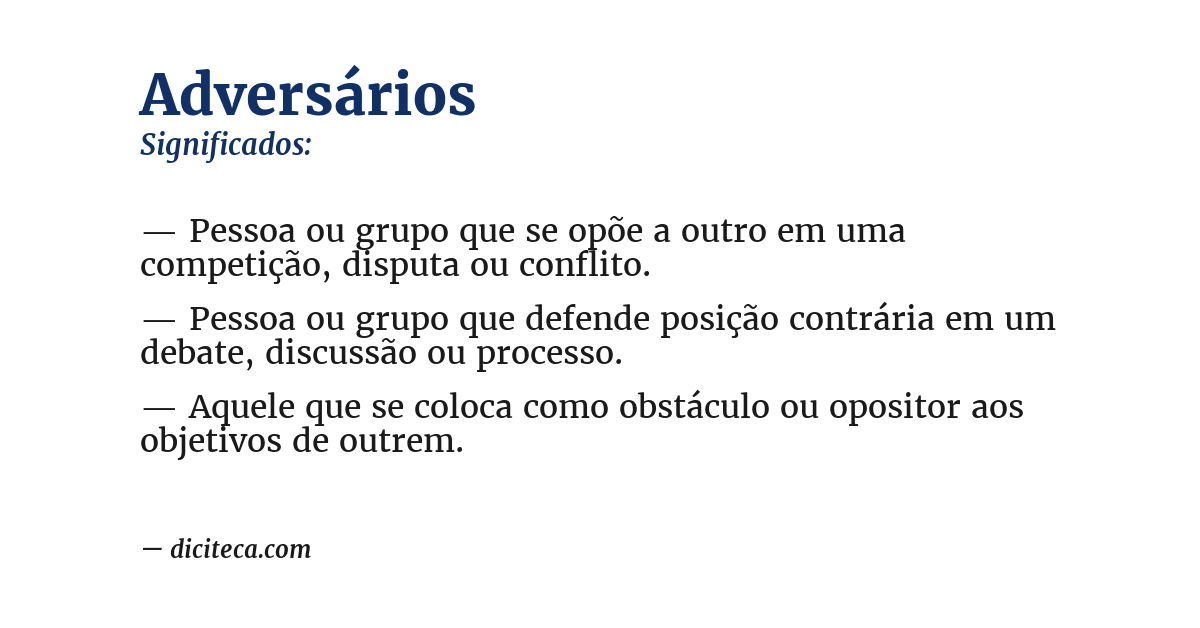 Significado de adversários