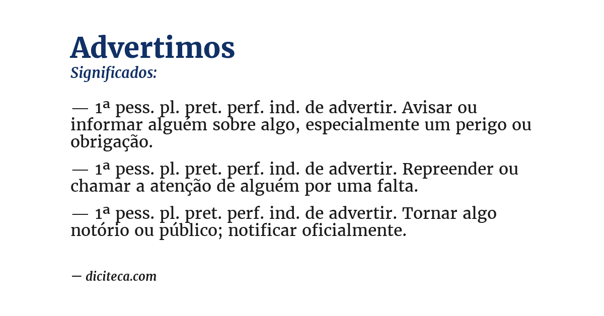 Significado de advertimos