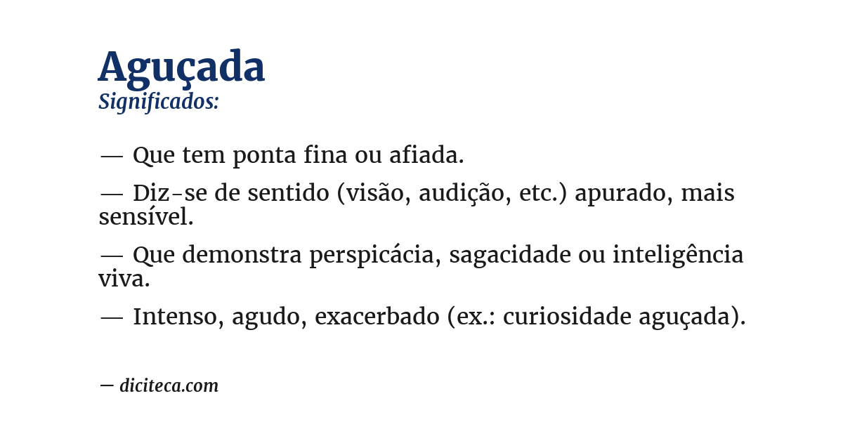 Significado de aguçada