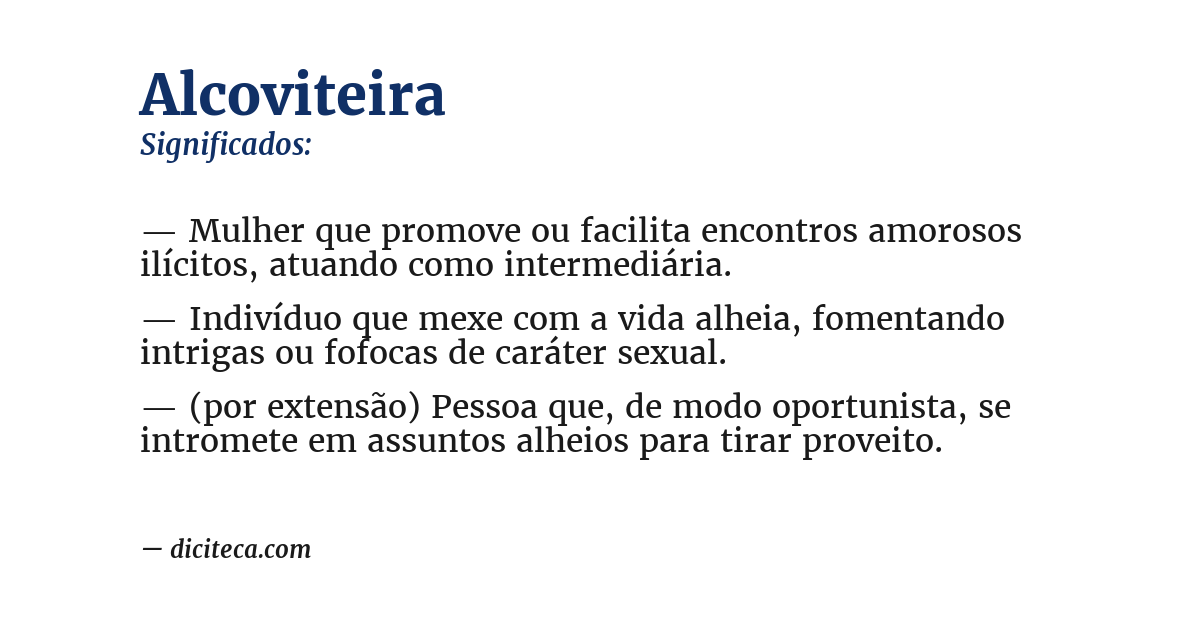 Significado de alcoviteira