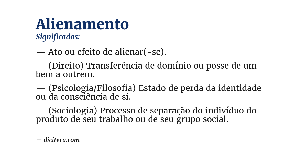 Significado de alienamento