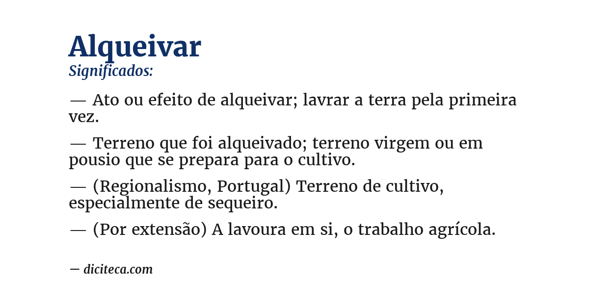 Significado de alqueivar