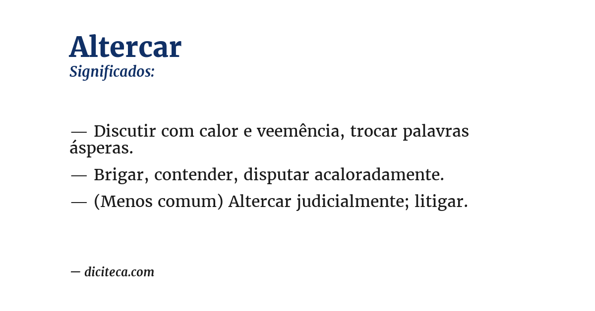 Significado de altercar
