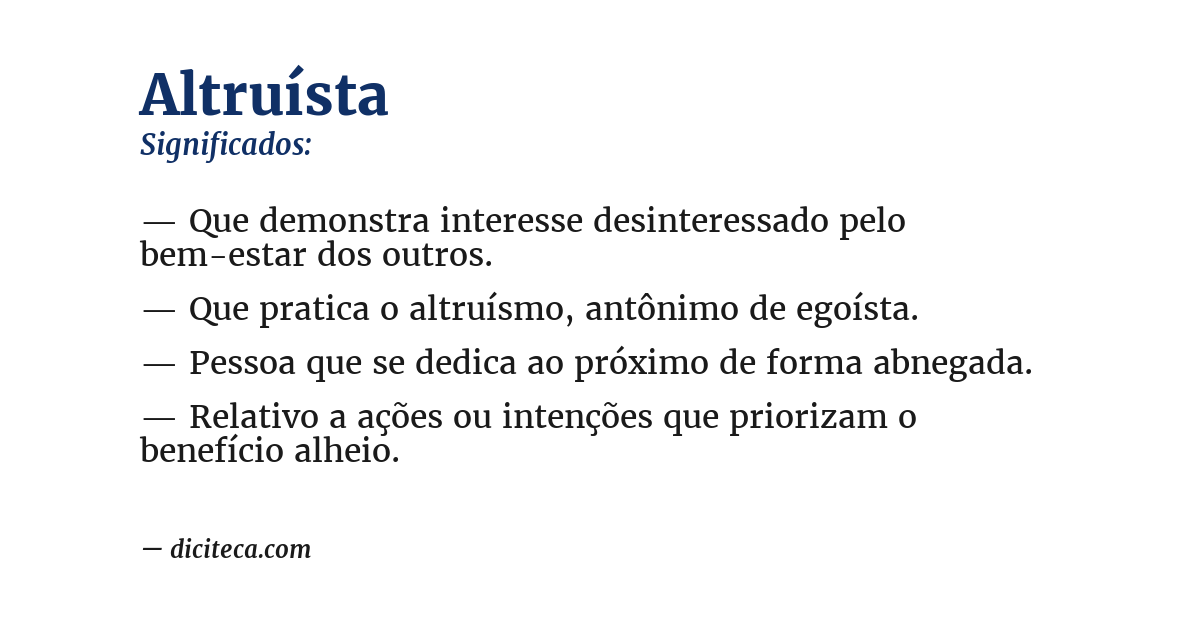 Significado de altruísta