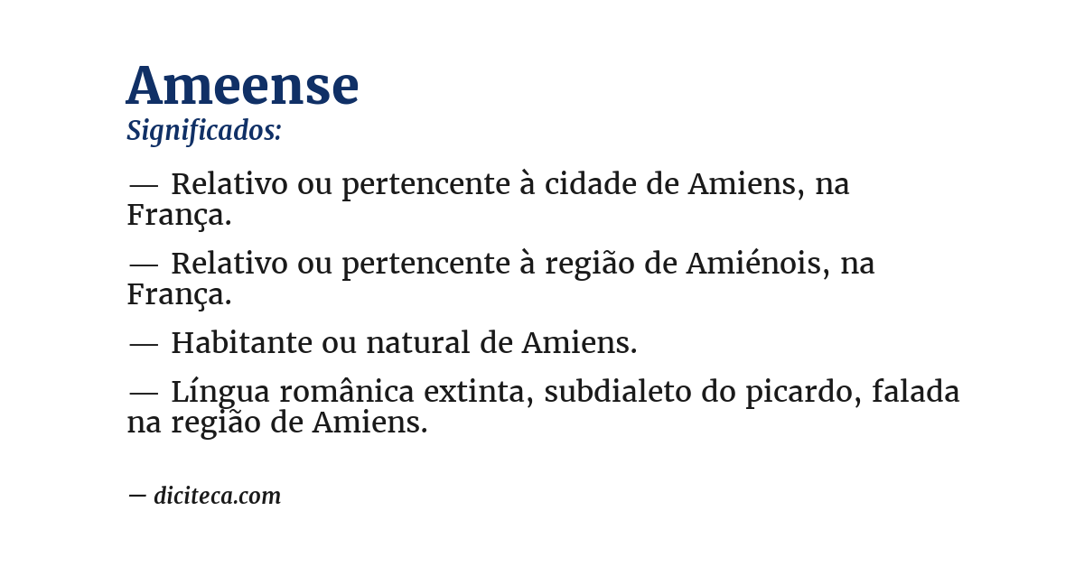 Significado de ameense