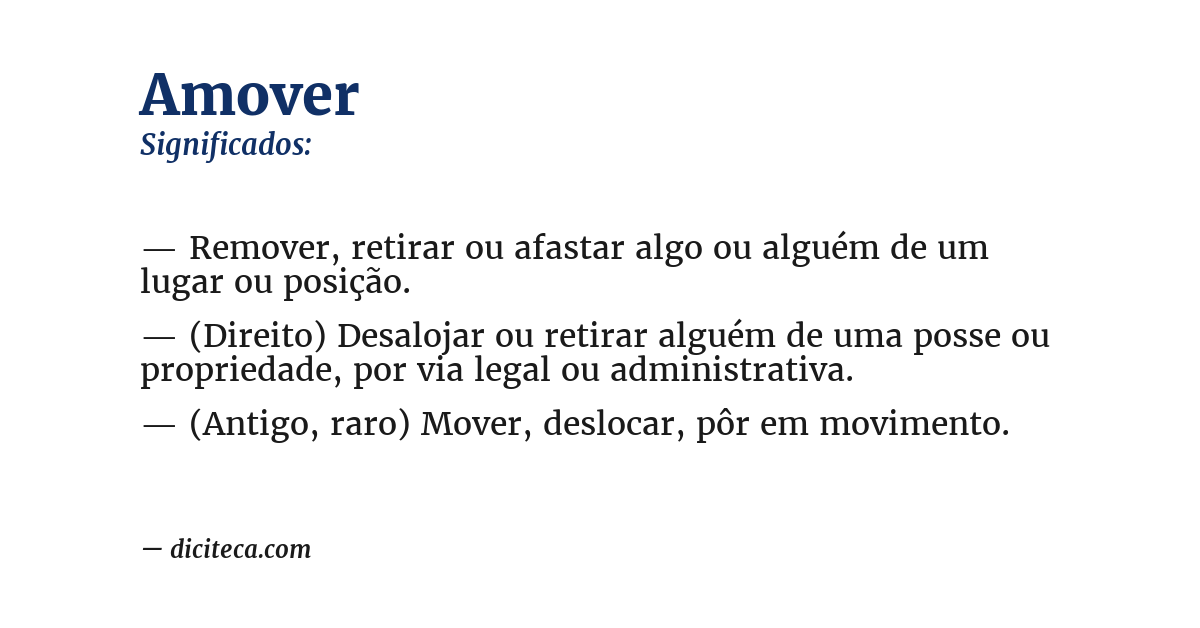 Significado de amover