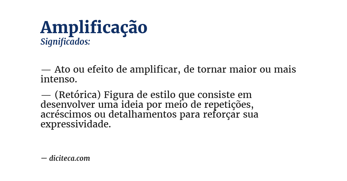 Significado de amplificação