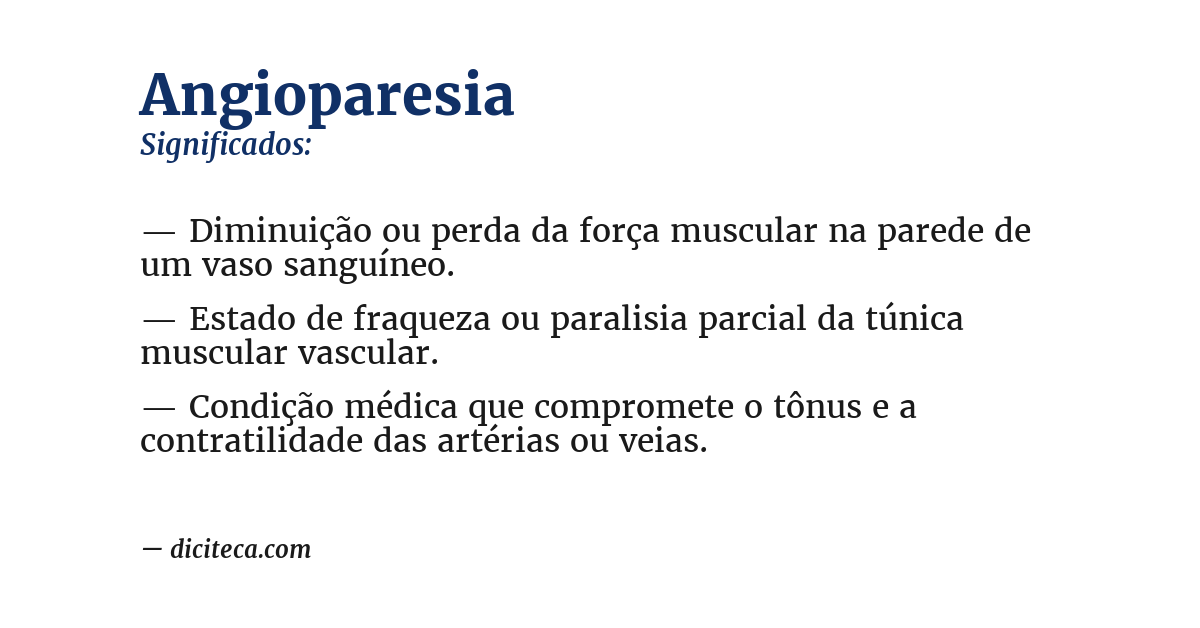 Significado de angioparesia