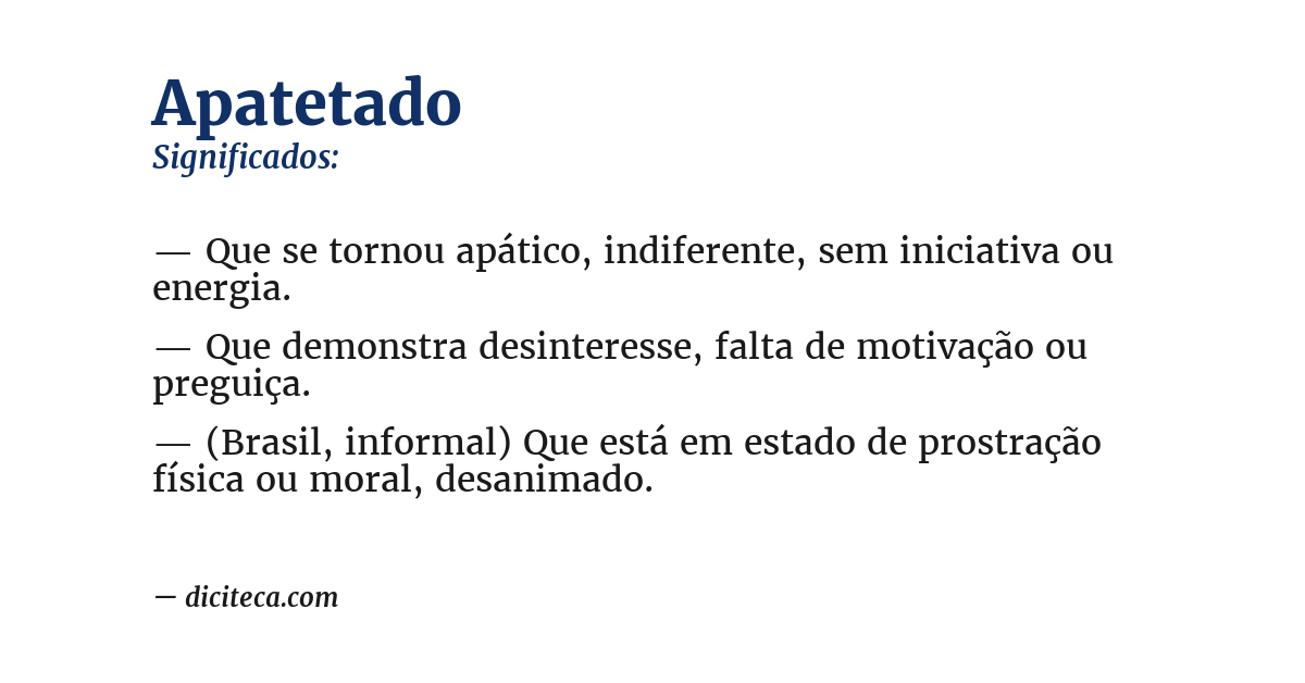 Significado de apatetado