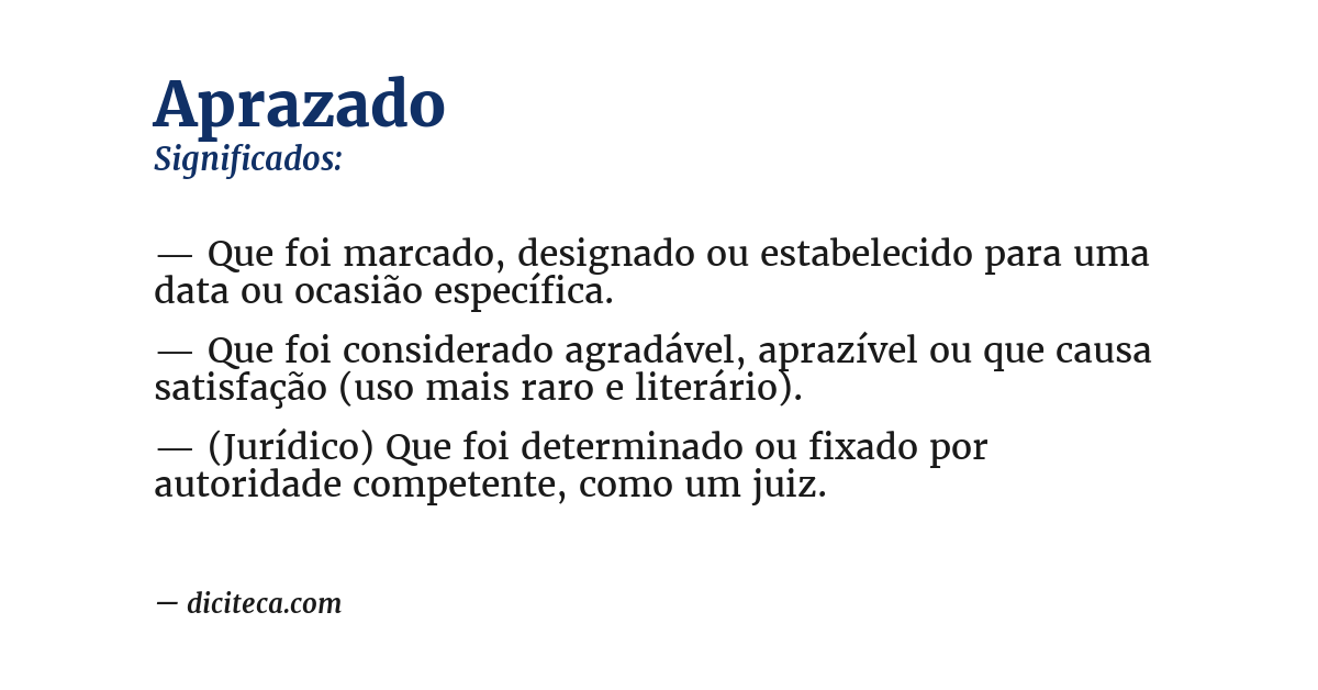 Significado de aprazado