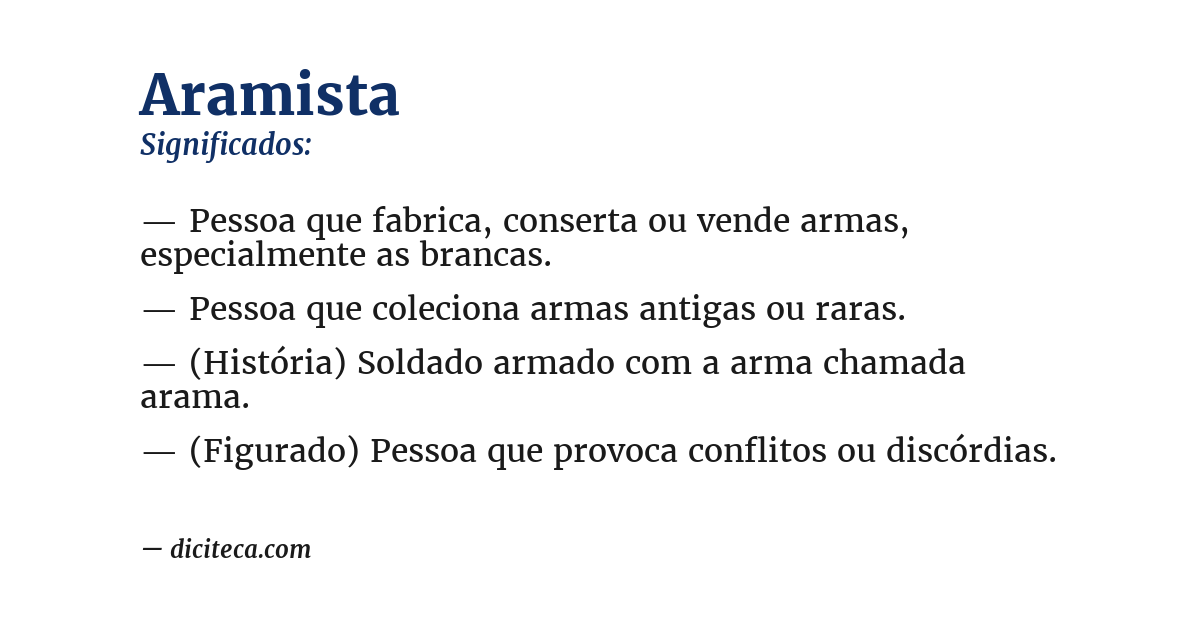 Significado de aramista